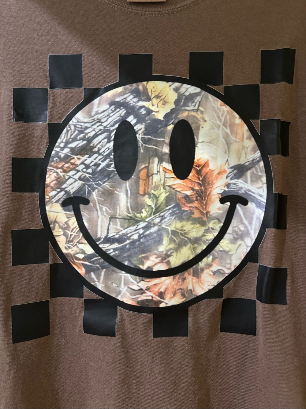 Comfort Colors Brown Graphic Tee with Black Accent